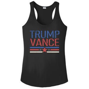 Trump Jd Vance 2024 Retro Stripe Star Election Ladies PosiCharge Competitor Racerback Tank