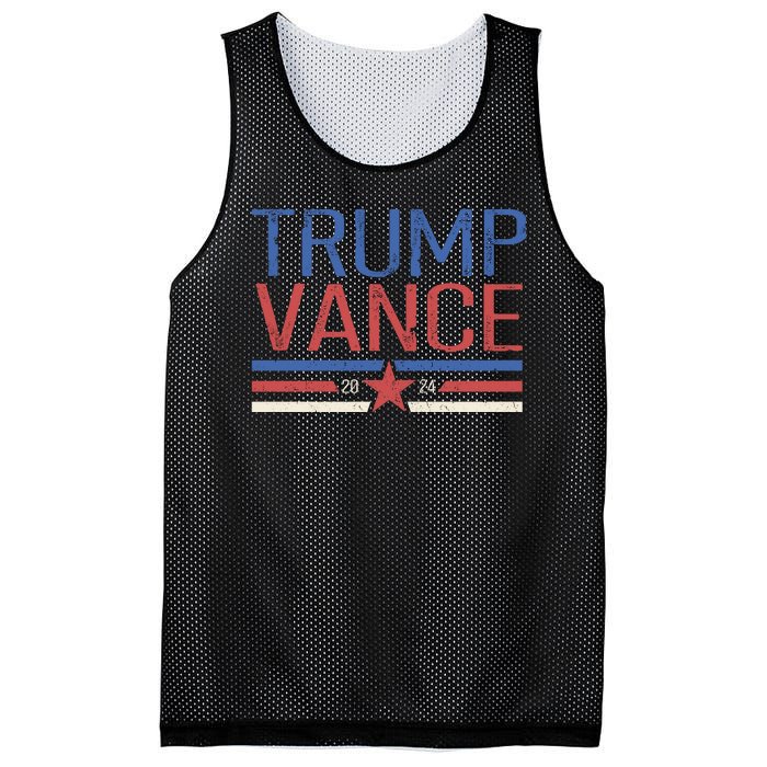 Trump Jd Vance 2024 Retro Stripe Star Election Mesh Reversible Basketball Jersey Tank