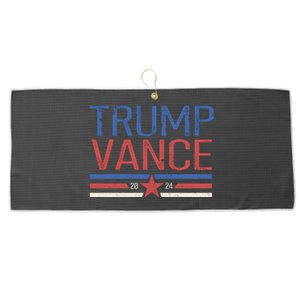 Trump Jd Vance 2024 Retro Stripe Star Election Large Microfiber Waffle Golf Towel