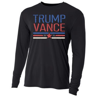 Trump Jd Vance 2024 Retro Stripe Star Election Cooling Performance Long Sleeve Crew