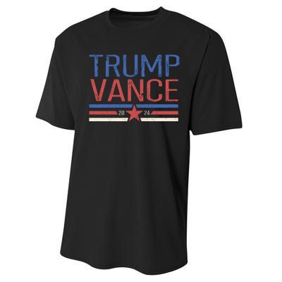 Trump Jd Vance 2024 Retro Stripe Star Election Performance Sprint T-Shirt