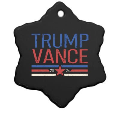 Trump Jd Vance 2024 Retro Stripe Star Election Ceramic Star Ornament