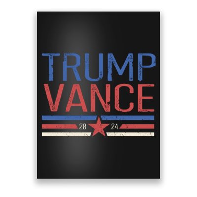 Trump Jd Vance 2024 Retro Stripe Star Election Poster