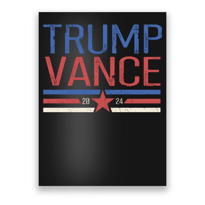 Trump Jd Vance 2024 Retro Stripe Star Election Poster