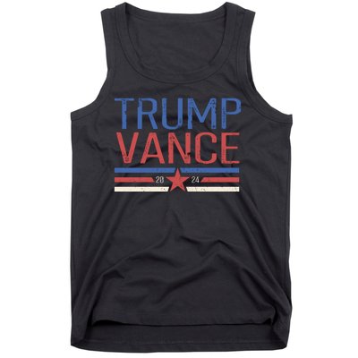 Trump Jd Vance 2024 Retro Stripe Star Election Tank Top