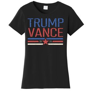 Trump Jd Vance 2024 Retro Stripe Star Election Women's T-Shirt