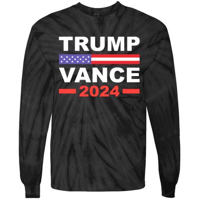 Trump J.D. Vance 2024 Trump Vance 2024 Retro Stripe Trump Jd Vance Tie-Dye Long Sleeve Shirt