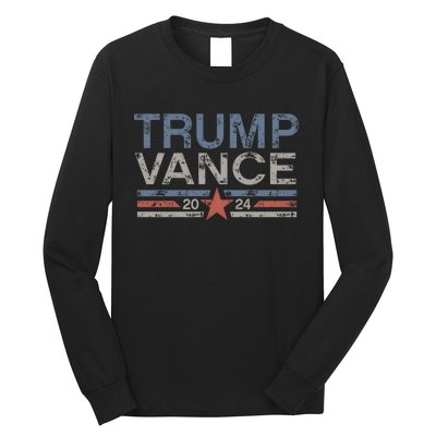 Trump Jd Vance 2024 Retro Stripe And Star Long Sleeve Shirt