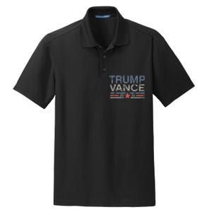 Trump Jd Vance 2024 Retro Stripe And Star Dry Zone Grid Polo