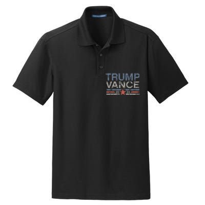 Trump Jd Vance 2024 Retro Stripe And Star Dry Zone Grid Polo