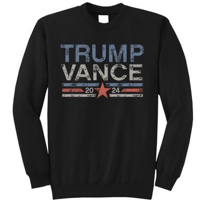 Trump Jd Vance 2024 Retro Stripe And Star Tall Sweatshirt