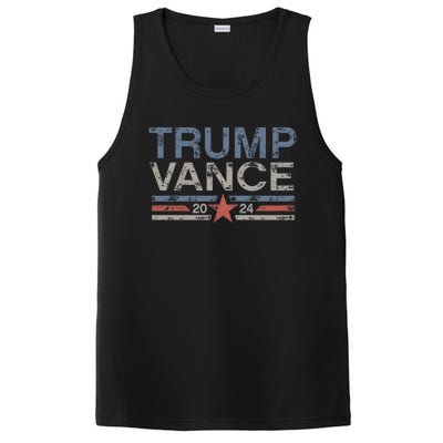 Trump Jd Vance 2024 Retro Stripe And Star PosiCharge Competitor Tank