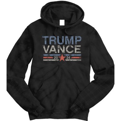 Trump Jd Vance 2024 Retro Stripe And Star Tie Dye Hoodie