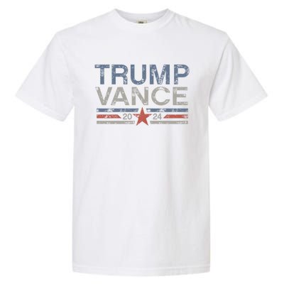 Trump Jd Vance 2024 Retro Stripe And Star Garment-Dyed Heavyweight T-Shirt