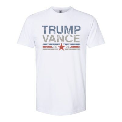 Trump Jd Vance 2024 Retro Stripe And Star Softstyle CVC T-Shirt