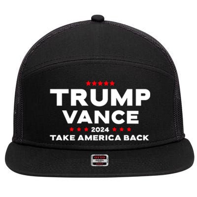 Trump J.D. Vance 2024 Trump Vance 2024 Retro Stripe Trump Jd Vance 7 Panel Mesh Trucker Snapback Hat