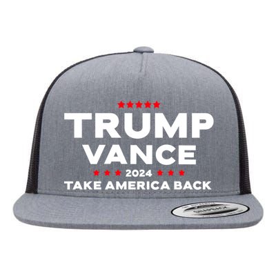 Trump J.D. Vance 2024 Trump Vance 2024 Retro Stripe Trump Jd Vance Flat Bill Trucker Hat