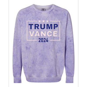 Trump Jd Vance 2024 Retro Stripe And Star Trump Vance 2024 Colorblast Crewneck Sweatshirt