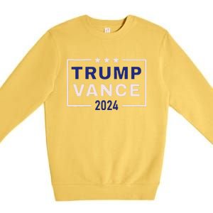 Trump Jd Vance 2024 Retro Stripe And Star Trump Vance 2024 Premium Crewneck Sweatshirt