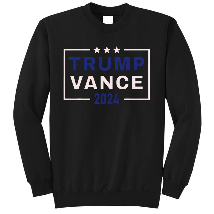 Trump Jd Vance 2024 Retro Stripe And Star Trump Vance 2024 Tall Sweatshirt