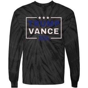 Trump Jd Vance 2024 Retro Stripe And Star Trump Vance 2024 Tie-Dye Long Sleeve Shirt