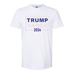 Trump Jd Vance 2024 Retro Stripe And Star Trump Vance 2024 Softstyle CVC T-Shirt