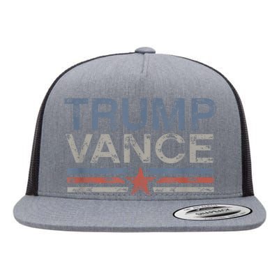 Trump Jd Vance 2024 Retro Stripe Trump Vance 2024 Flat Bill Trucker Hat