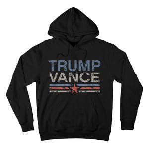 Trump Jd Vance 2024 Retro Stripe Trump Vance 2024 Tall Hoodie