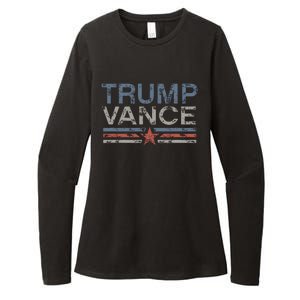 Trump Jd Vance 2024 Bold Retro Stripe Star Trump Vance 2024 Womens CVC Long Sleeve Shirt