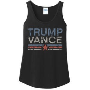 Trump Jd Vance 2024 Bold Retro Stripe Star Trump Vance 2024 Ladies Essential Tank