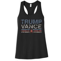 Trump Jd Vance 2024 Bold Retro Stripe Star Trump Vance 2024 Women's Racerback Tank