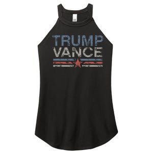 Trump Jd Vance 2024 Bold Retro Stripe Star Trump Vance 2024 Women's Perfect Tri Rocker Tank