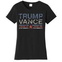 Trump Jd Vance 2024 Bold Retro Stripe Star Trump Vance 2024 Women's T-Shirt