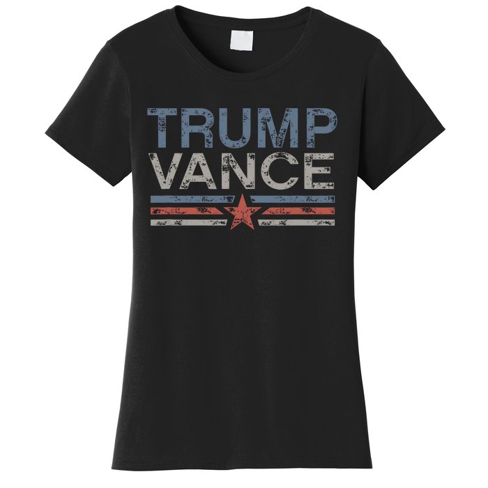 Trump Jd Vance 2024 Bold Retro Stripe Star Trump Vance 2024 Women's T-Shirt