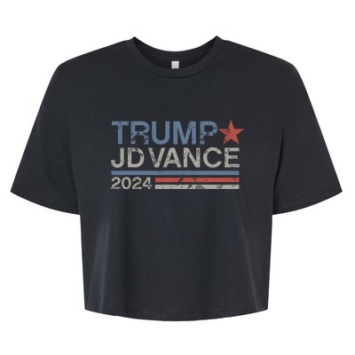 Trump Jd Vance 2024 Bold Retro Stripe Star Trump Vance 2024 Bella+Canvas Jersey Crop Tee