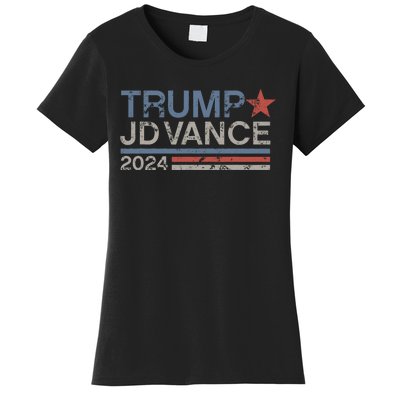 Trump Jd Vance 2024 Bold Retro Stripe Star Trump Vance 2024 Women's T-Shirt