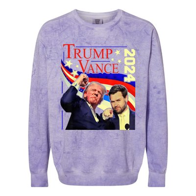 Trump Jd Vance 2024 Vp Presidential Election Maga Usa Colorblast Crewneck Sweatshirt