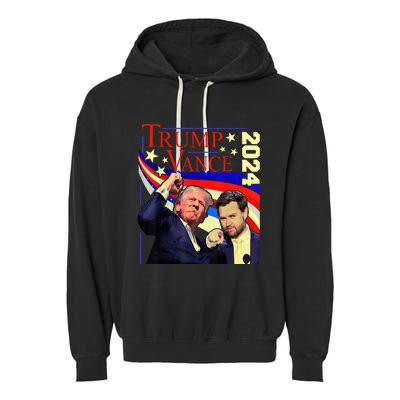 Trump Jd Vance 2024 Vp Presidential Election Maga Usa Garment-Dyed Fleece Hoodie