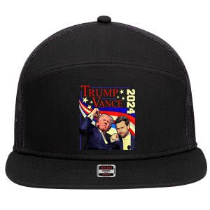 Trump Jd Vance 2024 Vp Presidential Election Maga Usa 7 Panel Mesh Trucker Snapback Hat