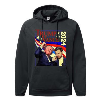 Trump Jd Vance 2024 Vp Presidential Election Maga Usa Performance Fleece Hoodie