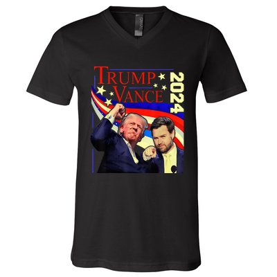 Trump Jd Vance 2024 Vp Presidential Election Maga Usa V-Neck T-Shirt