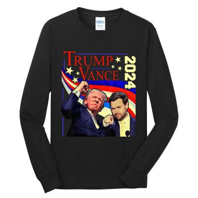 Trump Jd Vance 2024 Vp Presidential Election Maga Usa Tall Long Sleeve T-Shirt