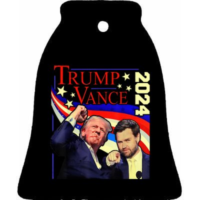 Trump Jd Vance 2024 Vp Presidential Election Maga Usa Ceramic Bell Ornament