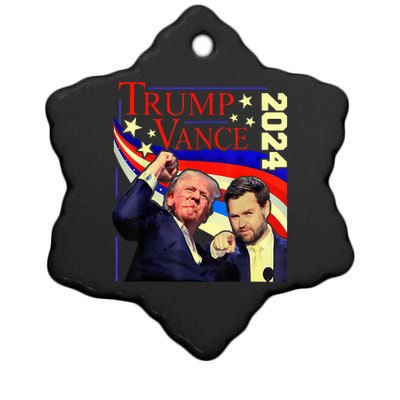 Trump Jd Vance 2024 Vp Presidential Election Maga Usa Ceramic Star Ornament