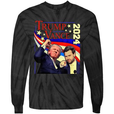 Trump Jd Vance 2024 Vp Presidential Election Maga Usa Tie-Dye Long Sleeve Shirt