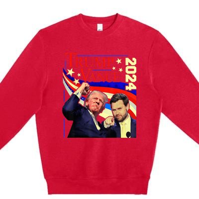 Trump Jd Vance 2024 Vp Presidential Election Maga Usa Premium Crewneck Sweatshirt