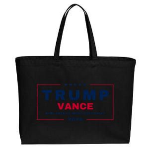 Trump Jd Vance 2024 Bold Retro Stripe Star Trump Vance 2024 Cotton Canvas Jumbo Tote