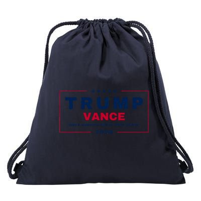 Trump Jd Vance 2024 Bold Retro Stripe Star Trump Vance 2024 Drawstring Bag