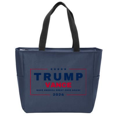 Trump Jd Vance 2024 Bold Retro Stripe Star Trump Vance 2024 Zip Tote Bag