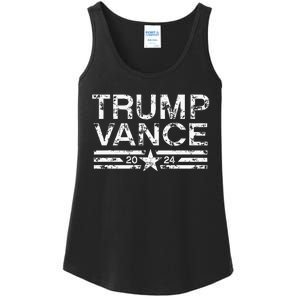 Trump J.D. Vance 2024 Retro Stripe Trump Vance Ladies Essential Tank